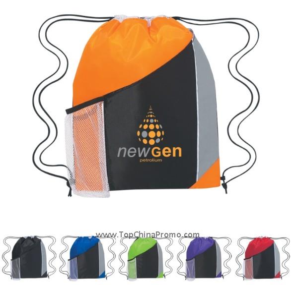 Tri-Color Drawstring Sports Backpack	 