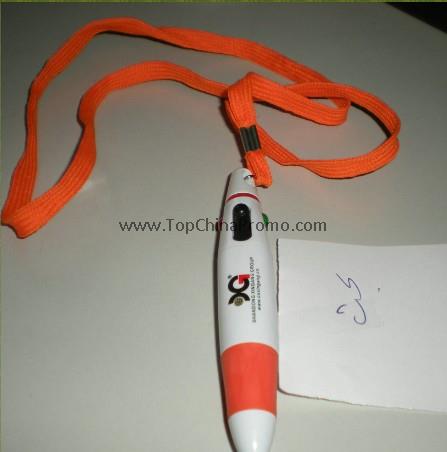 plastic pen with lanyard